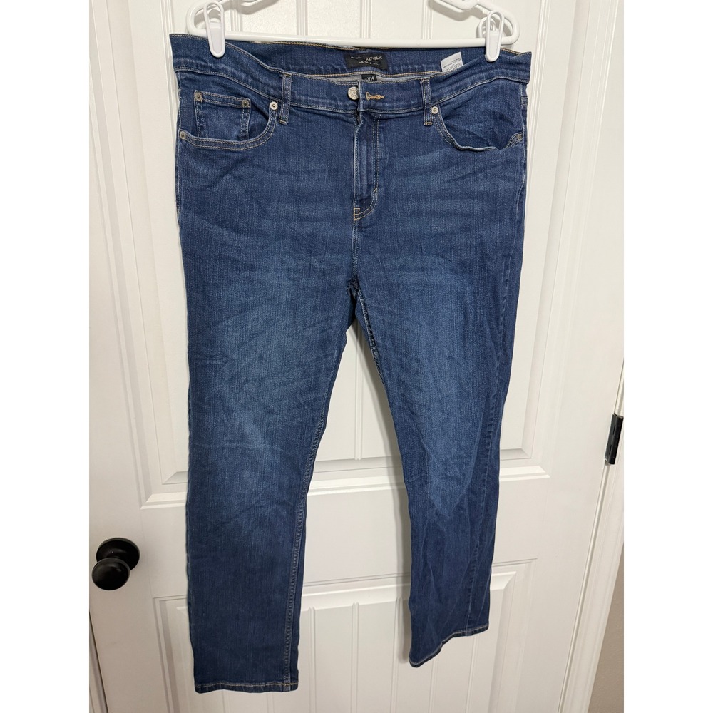 Banana Republic Jeans Womens 32/14 Girlfriend Jean Blue Denim Stretch EUC